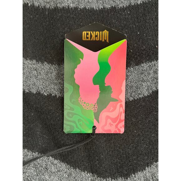 New Wicked Black Gray Zebra Stripe Button-Up Cardigan Sweater Small - Picture 6 of 6